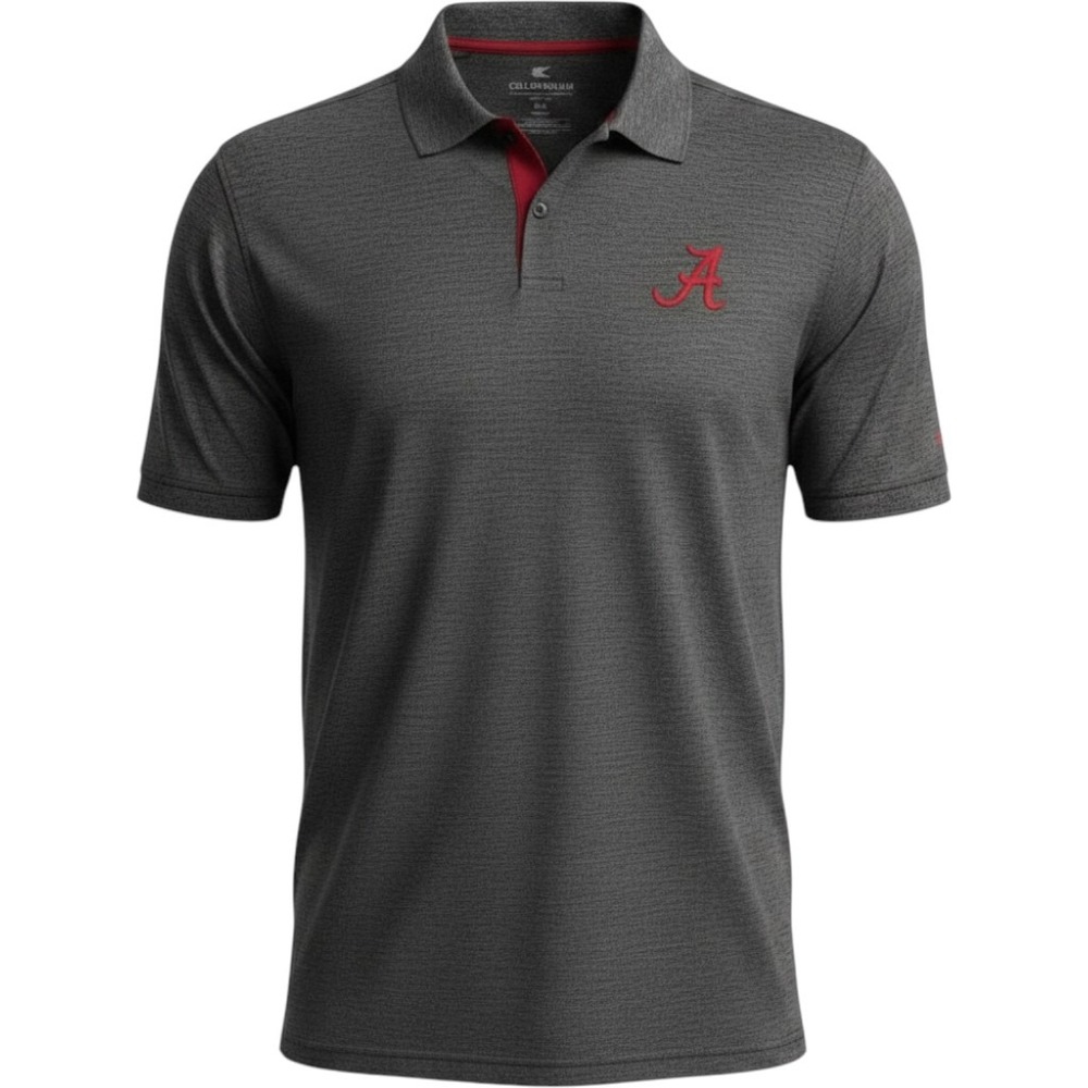 Colosseum Alabama Crimson Tide Mens 4X Polo Shirt Grey Space Dye Big & Tall